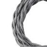 Bailey tygkabel tvinnad 2-ledare metallic silver 3m
