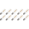 Lighto | LED-glödtråd | Stor sockel E27 | Rörlampa | Ljusstark | 45mm | 5W | 10 stycken