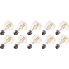 Lighto | LED-glödtråd | Stor sockel E27 | Standardglödlampa | Ljusstark | 60mm | 4W | 10 stycken