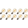 Lighto | LED-glödtråd | Stor sockel E27 | Standardlampa | Guld | Skymningssensor | 60mm | 4W | 10 stycken