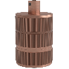 Calex | Lamphållare | E27-fäste | Aluminium | 3-ringsmodell | Matt koppar | Rund kabelklämma | 60W