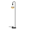 Calex | U-Line Golvlampa | Svart | E27-fattning | Med på/av-knapp | Max. 1x60W | H155cm | 180cm kabel