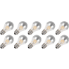 Lighto | LED-glödtråd | Stor sockel E27 | Standardglödlampa | Ljusstark | 60mm | 4W | 10 stycken