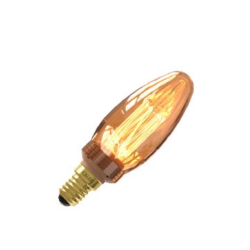 Calex | LED-glödtråd | Liten montering E14 | C35 Ljus | Guld | 2,3W