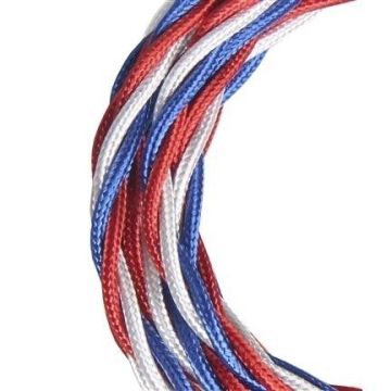 Bailey tygkabel tvinnad 3-ledare blå/vit/röd 3m