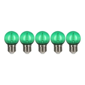 Bailey 5x Ball Bulb Grön | LED Filament 0.6W | Stor passform E27 Plast