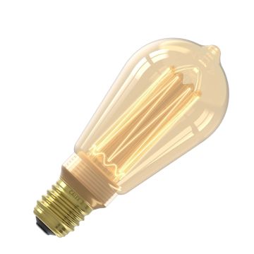 Calex | LED-tråd | Stor glödlampa E27 | Rustik ST64 | Guld | 3,5W