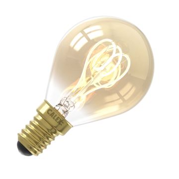 Calex | LED-glödtråd | Liten armatur E14 | P45 | Boll | Guld | 2,5W