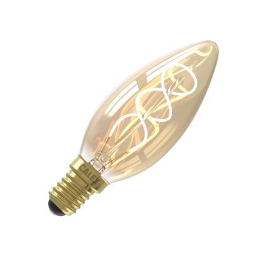 Calex | LED-glödtråd | Liten montering E14 | B35 | Ljus | Guld | 2,5W