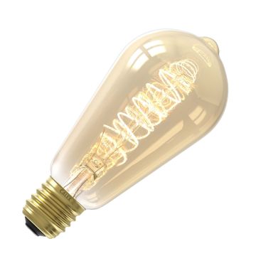 Calex | LED-glödlampa | Stor armatur E27 | ST64 Rustik | Guld | 5,5W | 3-stegs dimning