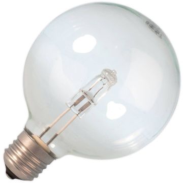 Halogenlampa | Stor sockel E27 | Globelamp | Klar | 95mm | 28W