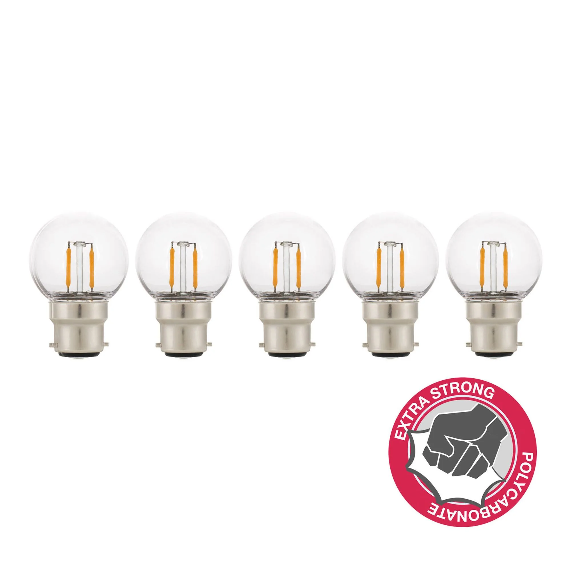 Bailey | 5x LED-bollampa B22d 2W