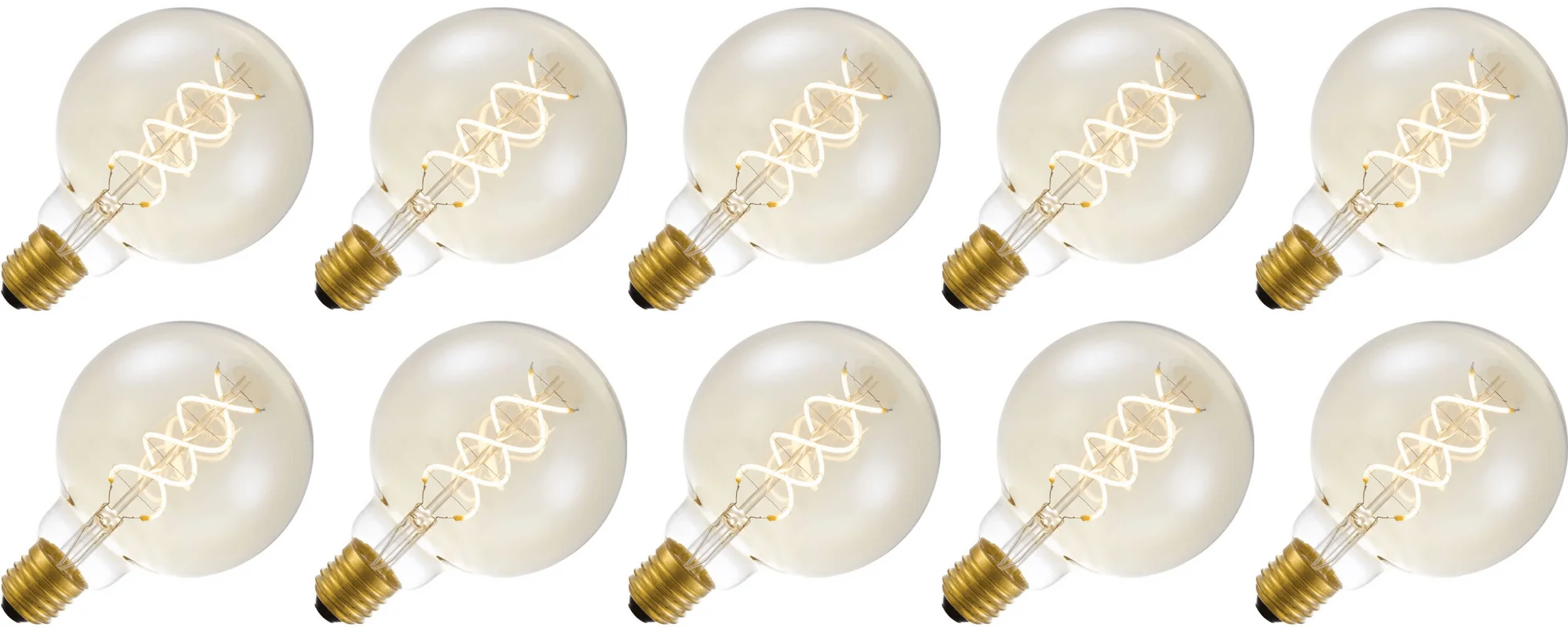 Lighto | LED-glödtråd | Stor sockel E27 | Globelamp | Guld | 95mm | 5W | 10 st.