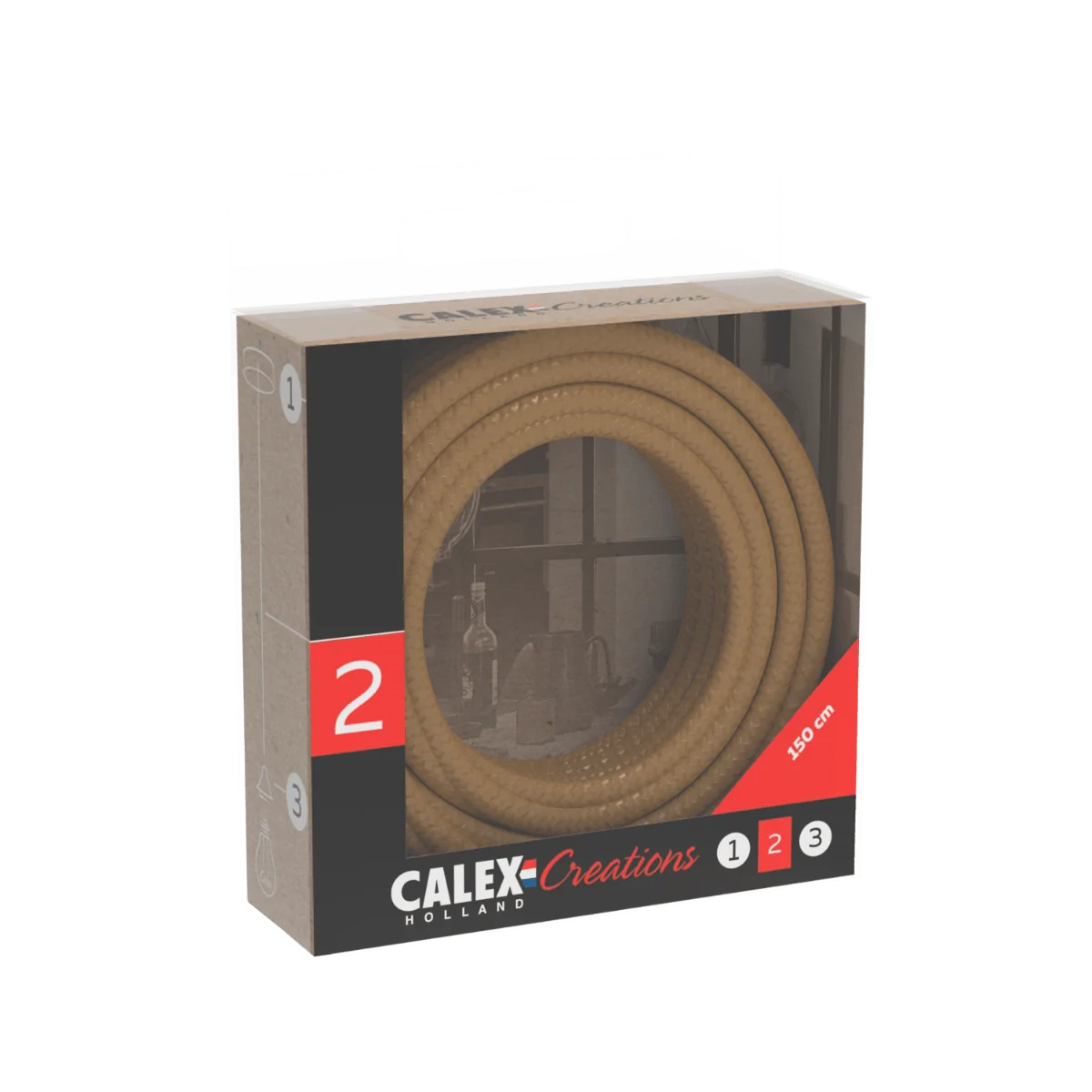 Calex | Textillindad kabel 2x0,75mm² 1,5M Guld 60W