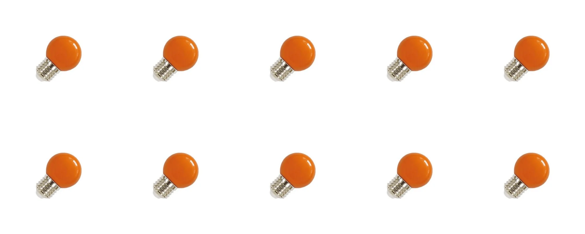Lighto | LED-glödlampa | Stor sockel E27 | Bollglödlampa | Orange | 45mm | 1W | 10 stycken