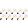 Lighto | LED-glödtråd | Stor sockel E27 | Standardlampa | Ljusstark | 60mm | 7W | 10 stycken