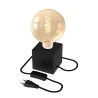 Calex | Bordslampa | E27-fäste | Med strömbrytare | Max. 1x40W | Matt svart | 1,8M sladd