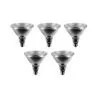 5x Glödlampa | Spot | Stor armatur E27 | 75W | 122mm | Matt