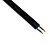Piercingkabel 2 x 1,5 mm neopren svart per meter